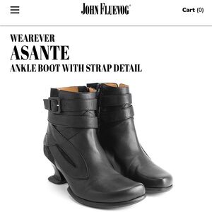 John Fluevog Black Wearever Asante Ankle Boots 10.5